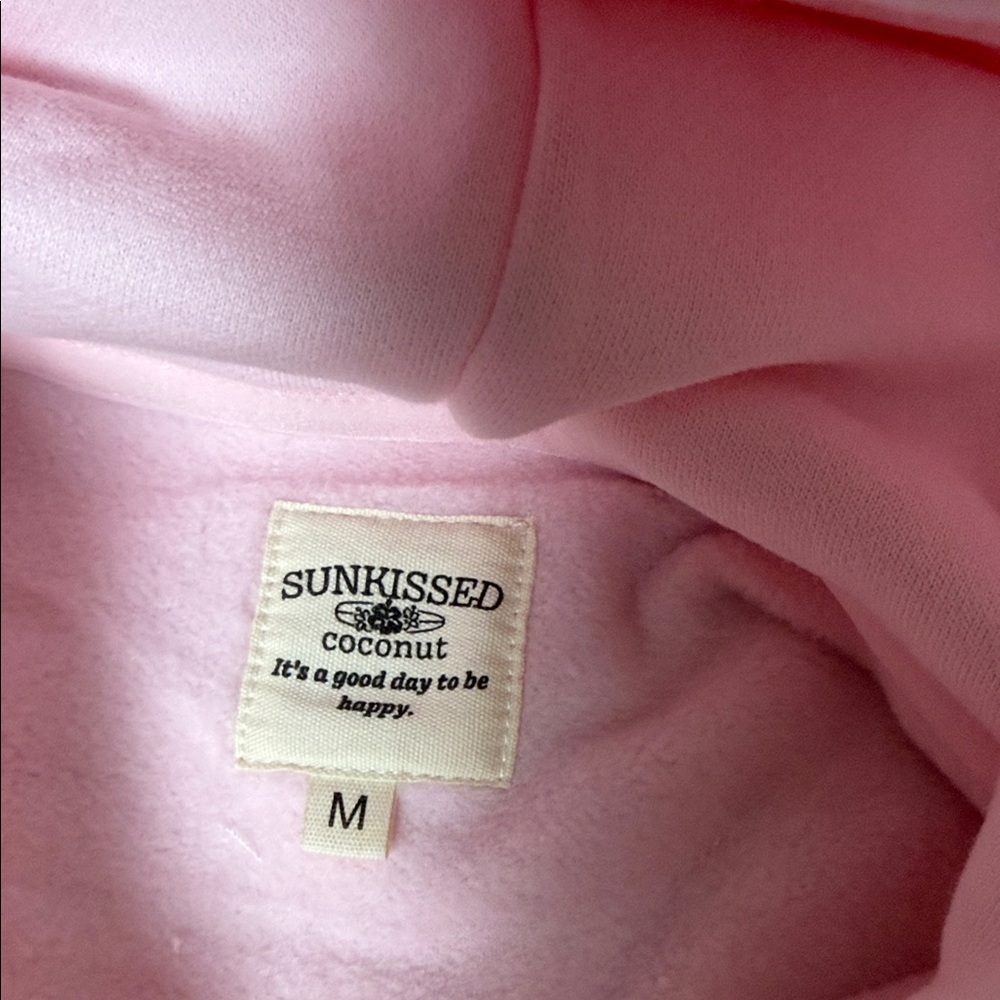 NEW Sunkissed Coconut Pink Hoodie - Embroidered Logo Size Medium - Picture 3 of 4